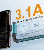 sweguard USB Type C Charger Cable Right Angle iPhone 15 Charger Nylon Braided - Image 4