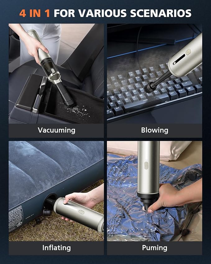 Car Vacuum Portable with 16000Pa Powerful Suction, Handheld Vacuum Cordless - Image 3