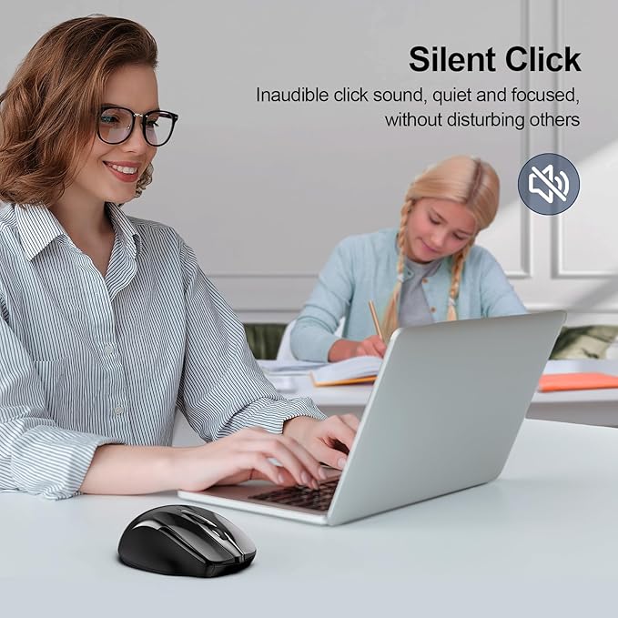 TECKNET Wireless Mouse Silent 4800 DPI Computer USB A & Bluetooth Mouse 6 - Image 5