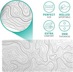 Topographic Contour White Gaming Mouse Pad XL Geographic Map Lines Extended Big - Image 5