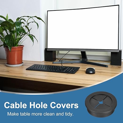 uxcell 4Pcs Cable Cord Grommet, 1-9/16" Rubber Desk Grommets Wire Pass Through - Image 6
