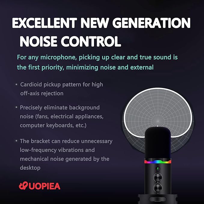 JUOPIEA XLR/USB Gaming Microphone Kit, Dynamic Mic - Image 2
