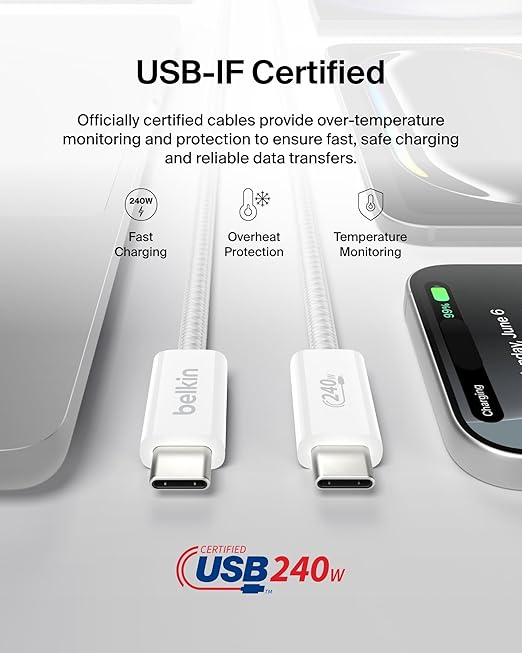 Belkin USB C to USB C Cable, 240W - Image 4