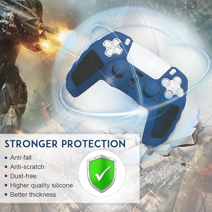SIKEMAY Anti-Slip PS5 Controller Skin, Soft Thicken Non-Slip Studded Silicone - Image 5