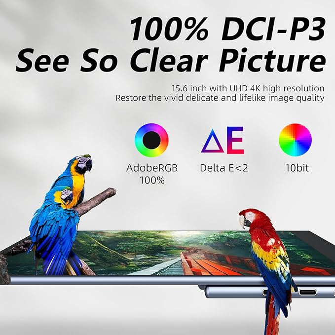 Portable Monitor OLED 15.6 Inch Touchscreen 4K UHD 3840X2160 100% DCI-P3 - Image 2