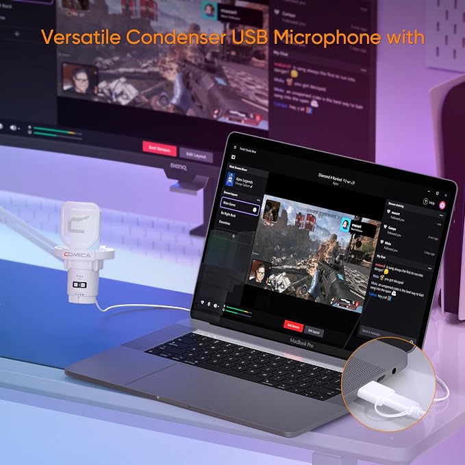 COMICA EJoy Uni USB Microphone for PC Gaming, - Image 2