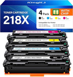 218X Toner Cartridges Set with chip 4-Pack 3301fdw Replacement by KingKJInkToner