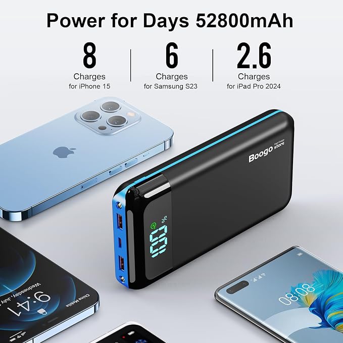 Portable Charger Power Bank 52800mAh Powerbank PD 30W and QC 4.0 Fast Charging - Image 4