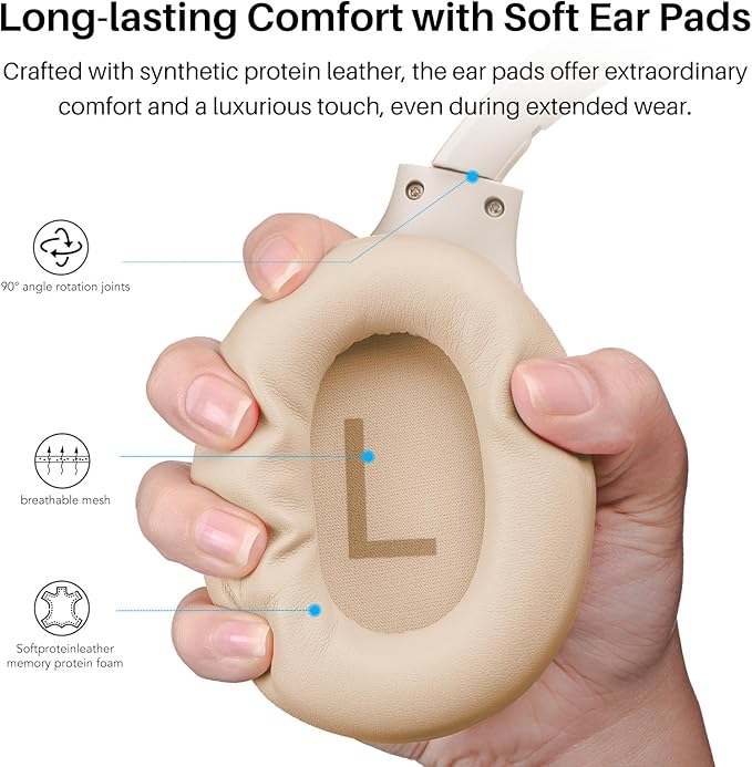 TOZO HT2 Hybrid Active Noise Cancelling Headphones, Wireless Over Ear Bluetooth - Image 7