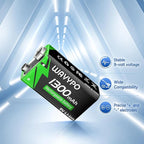 Rechargeable 9V Batteries, 1300mAh 9 Volt Lithium-ion Batteries Long Lasting 9V - Image 5