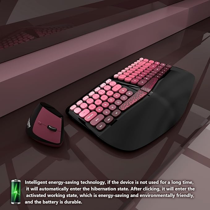 Ergonomic Wireless Keyboard and Mouse Set Wireless Keyboard Silent Mice Set - Image 3