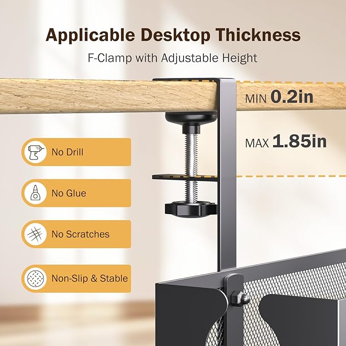 DELAMU Under Desk Cable Management Tray, No Drill Metal Mesh Cable Management - Image 3