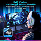 FC200 Wireless Gaming Headset for PS5, PS4-2.4GHz USB Foldable Headphones - Image 4