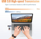 USB 3.0 microSD/SD Card Reader Dual USB A & C Memory Card Reader Adapter 5Gbps - Image 3