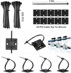 ELII 302PCS Cable Management Kit 4 Cable Sleeve, 45Cable Clips, 11Cable Holders - Image 5