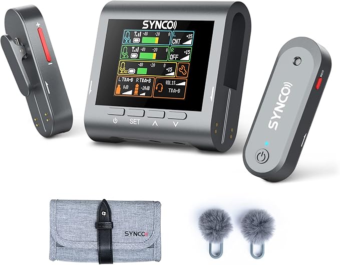 SYNCO Wireless Lavalier Microphone, G3 Lapel Mic Grey Triple Channel by SYNCO