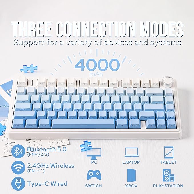 EPOMAKER x Aula F75 Gasket Mechanical Keyboard, 75% Wireless Hot Swappable - Image 3