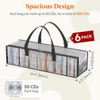 Lifewit CD Storage Bags, Front Window Zipper Design, Stackable Media Organizer - Image 2