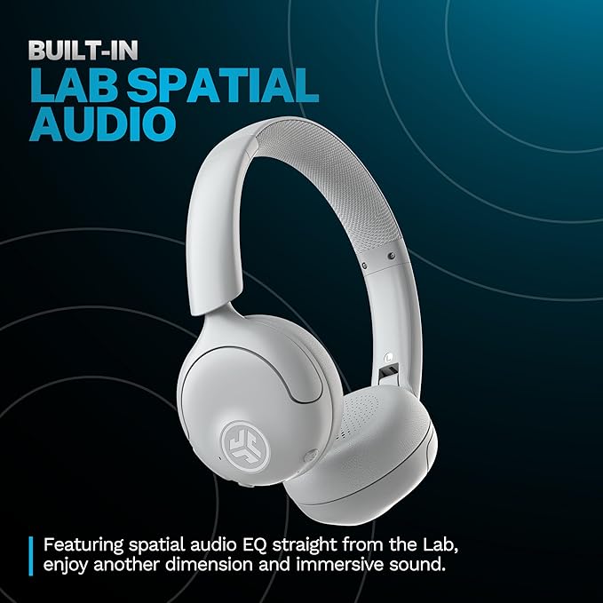 JLab Go Lux ANC Wireless Headphones, Cloud White, Hybrid Active Noise Cancelling - Image 3