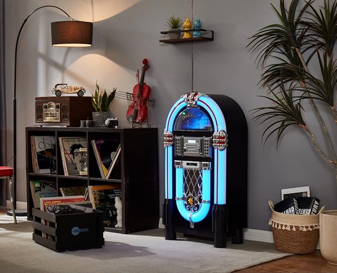 Arkrocket Taurus II Mid-Size Jukebox Vinyl Record Player Bluetooth USB SD CD - Image 3