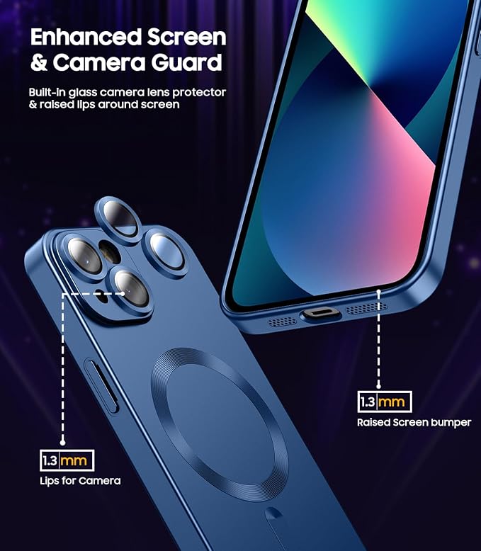 Magnetic for iPhone 13 Case Slim Soft Silicone Bumper Shockproof Metallic - Image 4