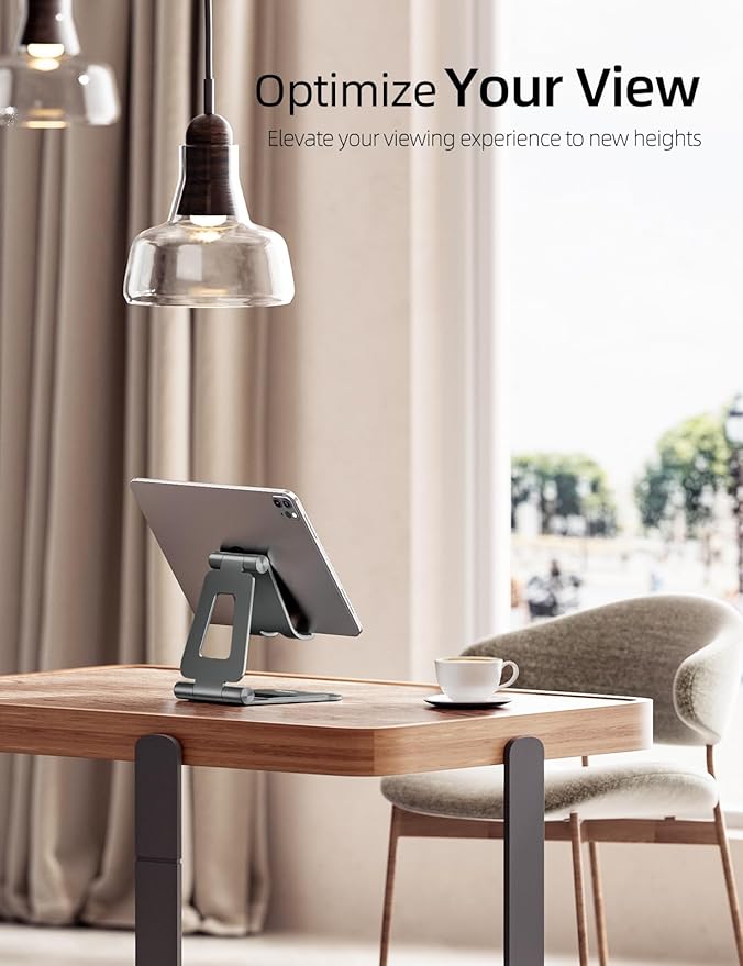 Nulaxy Aluminum Dual Foldable iPad Stand, Fully Adjustable Desktop Tablet Holder - Image 6