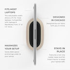 HumanCentric Vertical Laptop Stand in Maple Wood, Upright Adjustable Holder and - Image 3