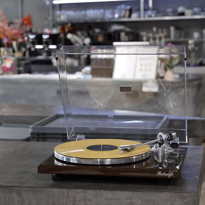 Turntable Record Player Wireless Output Vinyl Players Aluminium Platter and - Image 8