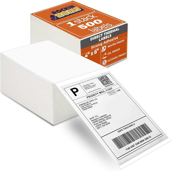 Rockin Rolls Direct Thermal Shipping Labels by RockinRolls