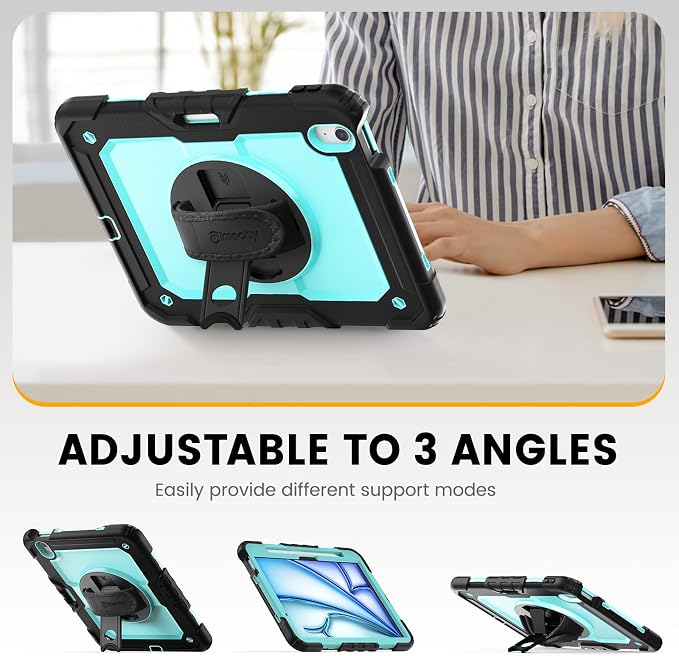 timecity Case for iPad Air 11 Inch M3/ M2, 360° Rotating Stand, Pencil Holder & - Image 4