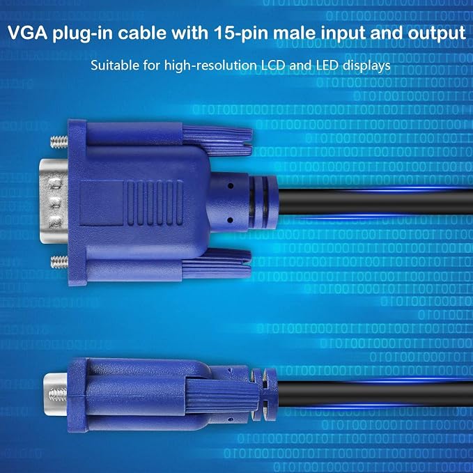 PASOW VGA to VGA Monitor Cable HD15 Male to Male - Image 5