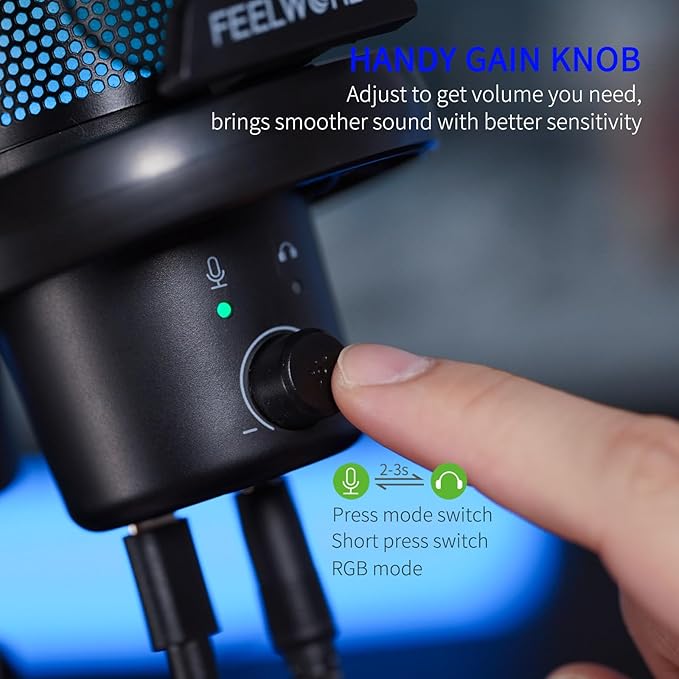 FEELWORLD VM1 Gaming PC USB Microphone Condenser Mic - Image 3