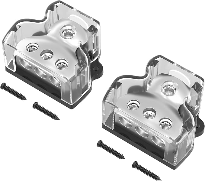 3 Way Power Distribution Block Car Audio Splitter 1 x 0 Gauge in / 3 x 4 Gauge by RVBOATPAT