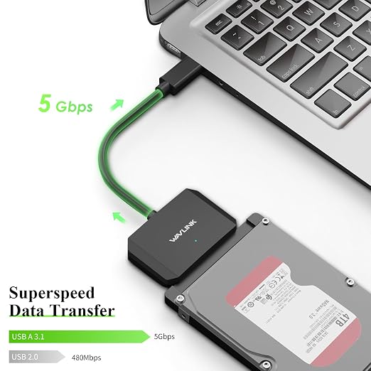 WAVLINK SATA to USB Type-A Hard Drive Cable, 5Gbps USB3.0, Supports UASP - Image 3