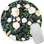 Round Mouse Pad, Floral Mouse Pad, Washable Mousepads by Armanza