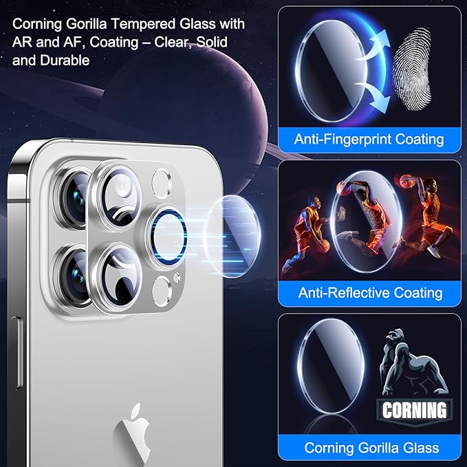 Esanik 2023 Upgrade 2 Pack for iPhone 14 Pro/iPhone 14 Pro Max Camera Lens - Image 2