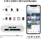 USB C to SD Card Reader, 2-in-1 Type C to SD & TF Memory Card Reader Adapter - Image 2