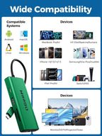 QGeeM USB C Hub Ethernet, 9 in 1 USB Type C Hub HDMI Multi-Port Converter - Image 7