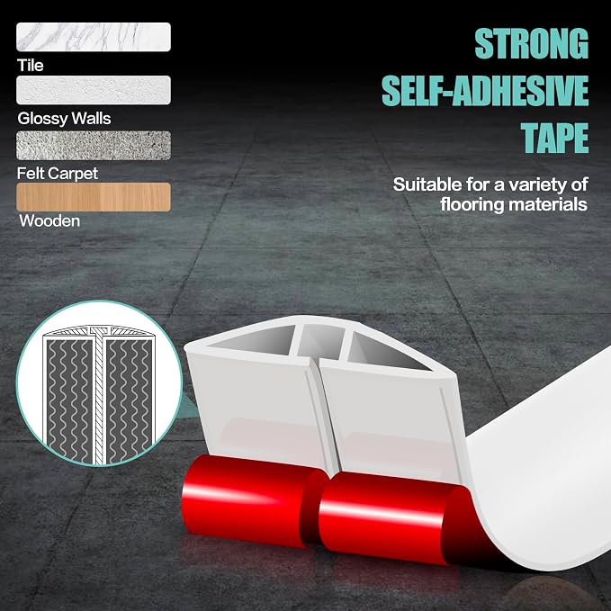 Floor Cord Cover Cavity 0.8"x0.37" Self Adhesive Cord Hider, 3.3FT Low Profile - Image 4