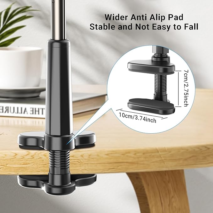 Foldable Desk Tablet Mount for iPad Portable Monitor 4.7-15.6'', Long Gooseneck - Image 3