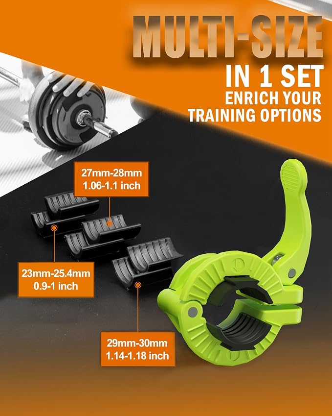 MAXRICH Barbell Clamp 1 inch Multiple Sizes & Adjustable Weight Clips - Image 2