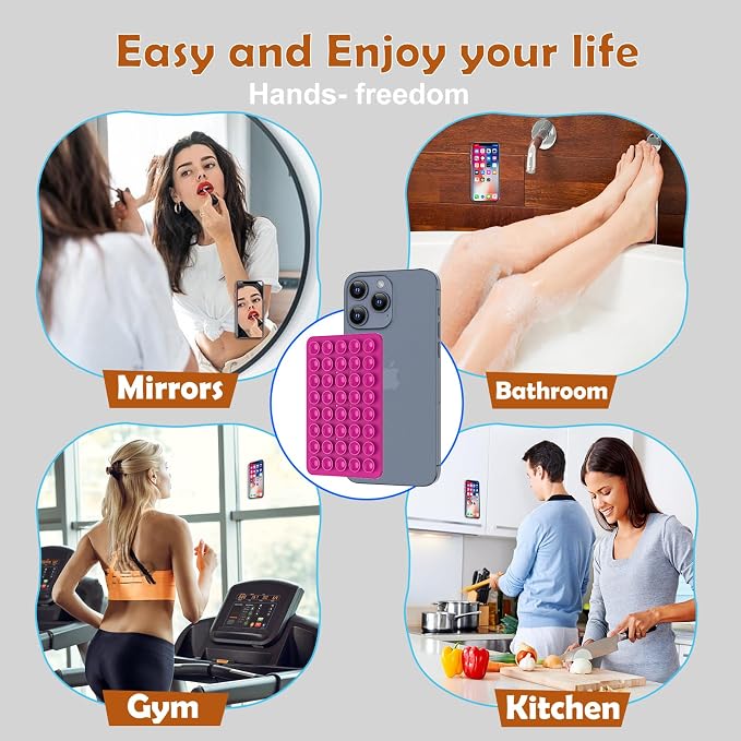 Silicone Double Sided Suction Phone Case Mount, Detachable Hands Free & Strong - Image 8