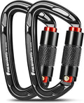 FresKaro UIAA Certified 25KN Auto Locking Climbing Carabiner Clips, Twist Lock by FresKaro