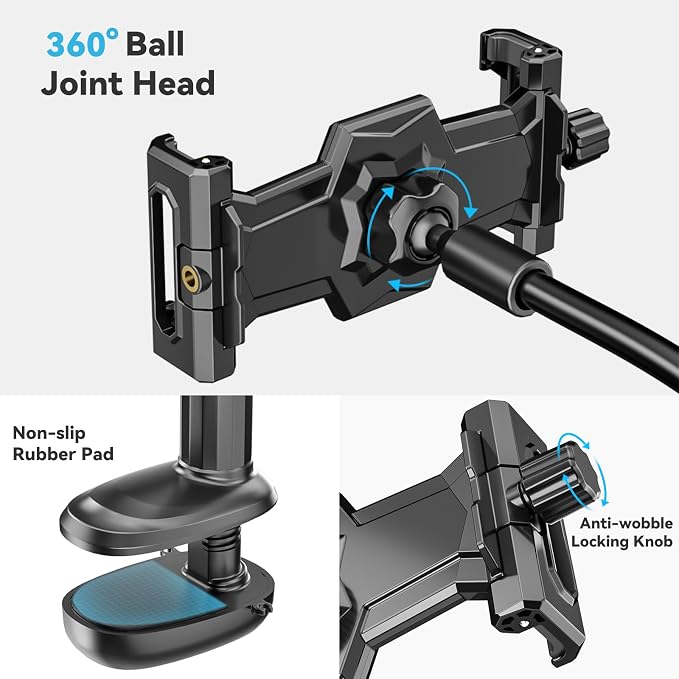 KDD Gooseneck Tablet Stand, 360° Adjustable Phone & iPad Holder - Image 4