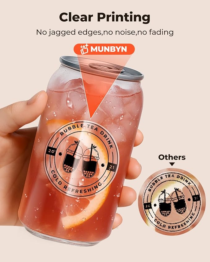 MUNBYN 2 Inch Transparent Round Thermal Label, Self-Adhesive Clear Waterproof - Image 4