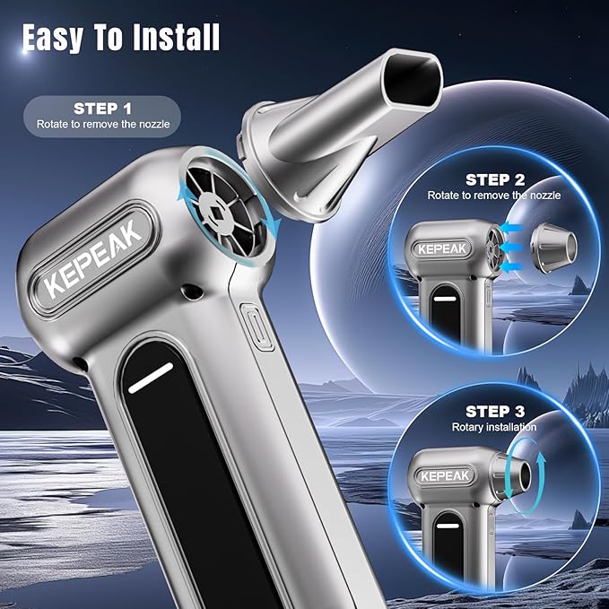 KEPEAK Electric Compressed Air Duster, 130000RPM Cordless Rechargeable Air - Image 6