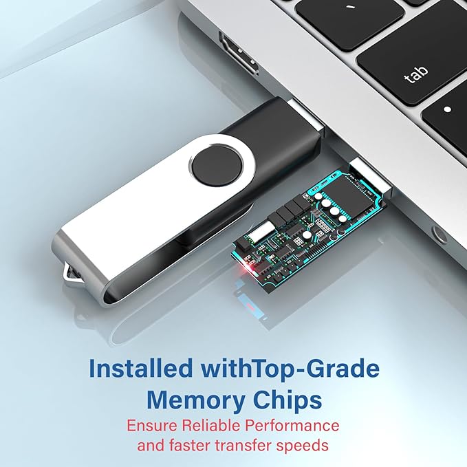 Flash Drives 16GB 20 Pack with Keychains, Swivel USB 2.0 Thumb Drives Bulk USB - Image 8