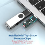 USB Flash Drives 8GB 10 Pack, Wooolken USB 2.0 Thumb Drives - Image 8