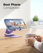 Nulaxy Dual Folding Cell Phone Stand, Fully Adjustable Foldable Desktop Phone - Image 6