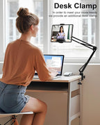 Tablet Floor Stand with 11lb Stable Base & Desk Clamp, Adjustable Height - Image 5